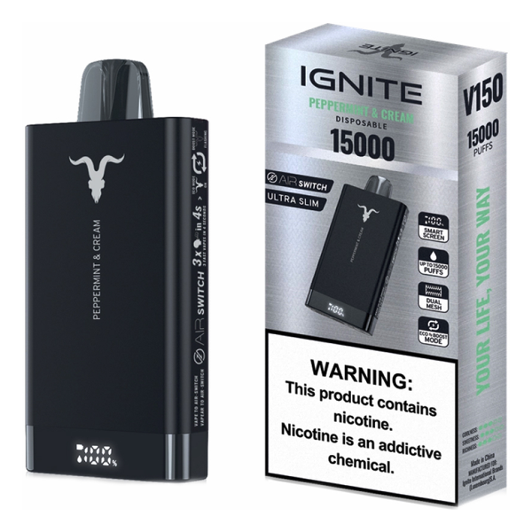 VAPER IGNITE V150 15000 PEPPERMINT & CREAM